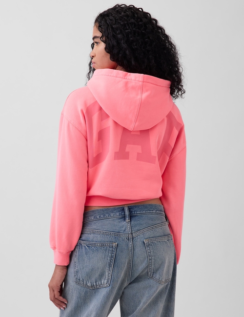 VintageSoft Oversized Crop Logo Hoodie