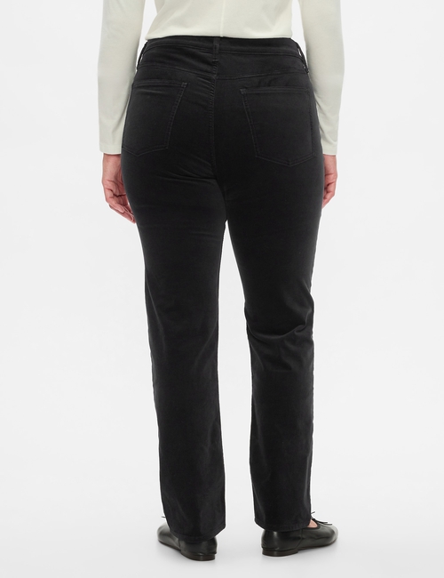 High Rise Velvet '90s Straight Pants