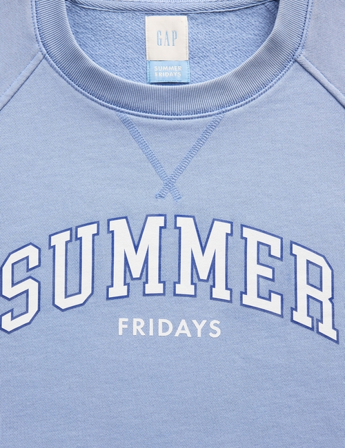 GAP X SUMMER FRIDAYS LOGO TERRY FLEECE LOGO CREW