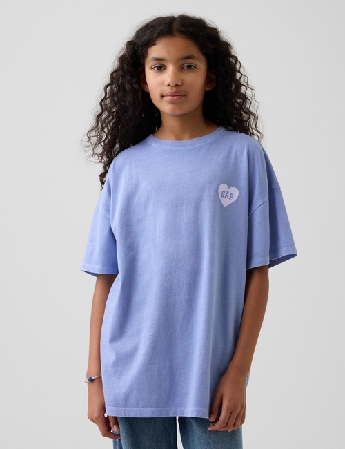 Kids Gap Heart Logo Oversized Tunic T-Shirt