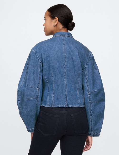 Barrel-Sleeve Denim Shirt