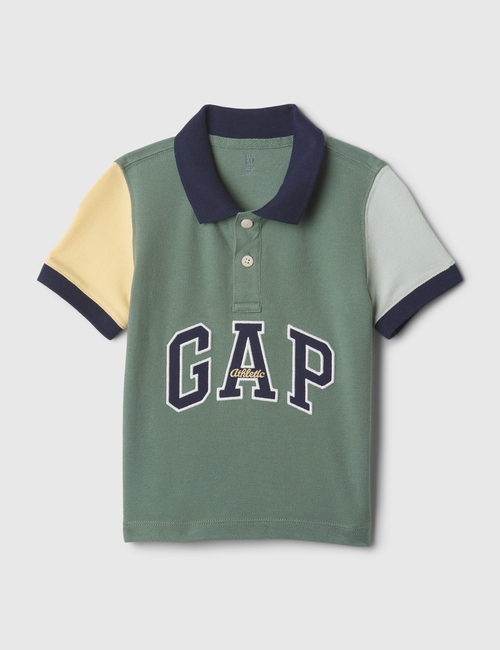 تي شيرت بولو بشعار جاب مقسم بألوان للأطفال بسن المشي