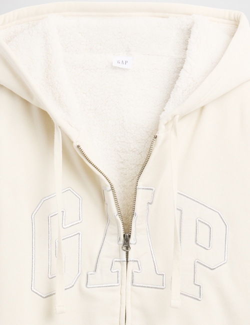 Relaxed Gap Logo Sherpa-Lined Zip Hoodie