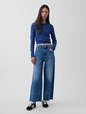 High Rise Stride Wide-Leg Ankle Jeans
