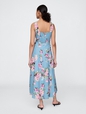 Linen-Blend Square-Neck Maxi Dress