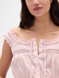 Lace-Trim Peplum Top