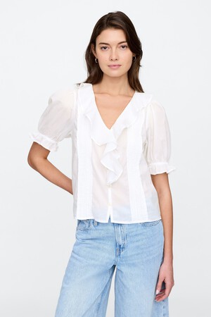 Relaxed Voile Ruffle Top
