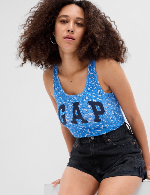 Ribbed Gap Logo Tank Top