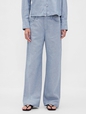 Linen-Cotton Wide-Leg Pants