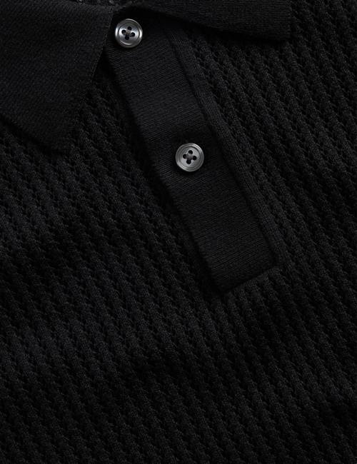 Crochet Sweater Polo Shirt