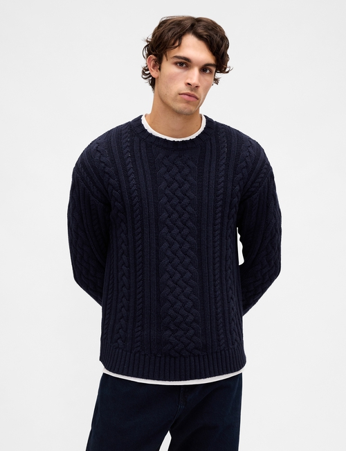 Relaxed Cable-Knit Sweater
