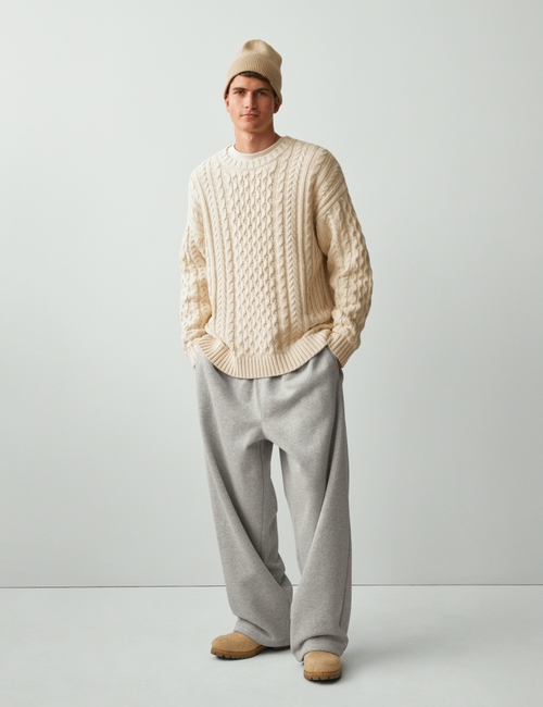 Relaxed Cable-Knit Sweater