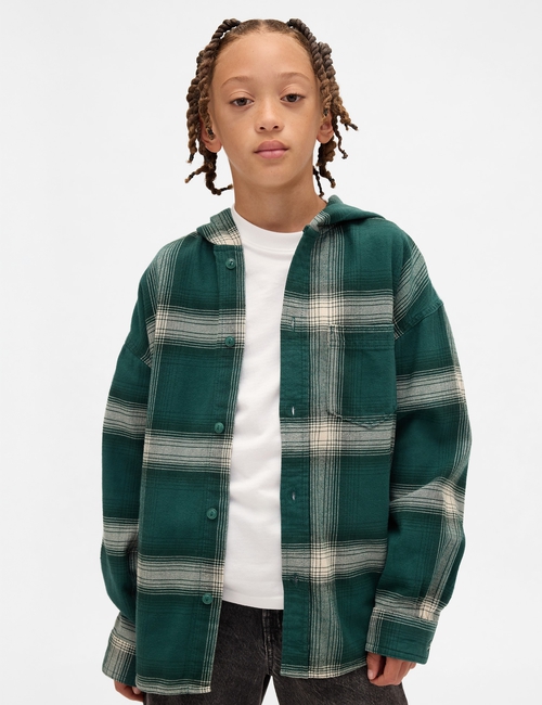 HOODED FLANNEL SHIRT