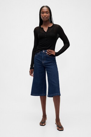 High Rise Culotte Jeans