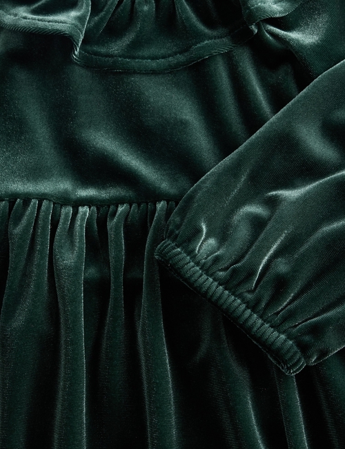 Baby & Toddler Velour Ruffle Collar Dress