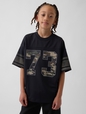 Kids Mesh Oversized Graphic Jersey T-Shirt