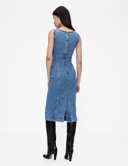GapStudio Seamed Denim Midi Dress
