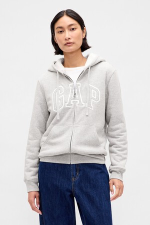Relaxed Gap Logo Sherpa-Lined Zip Hoodie