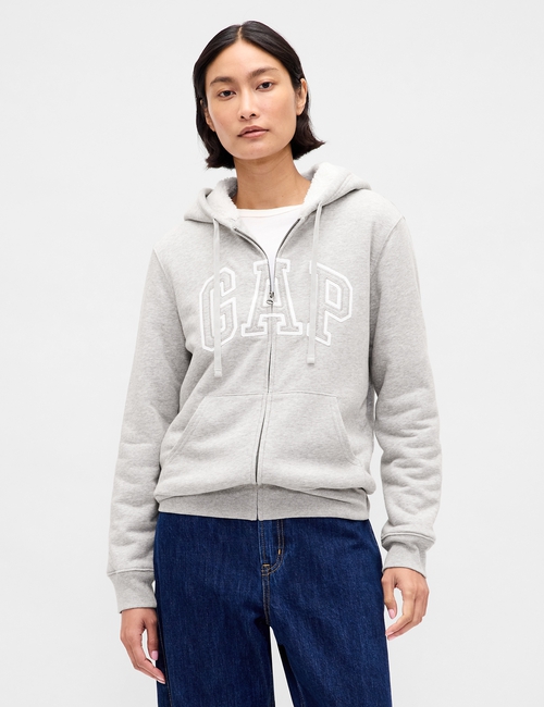 Relaxed Gap Logo Sherpa-Lined Zip Hoodie