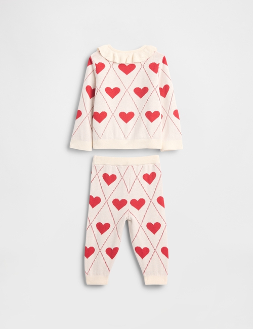 Baby Ruffle Collar Cardigan Sweater Set