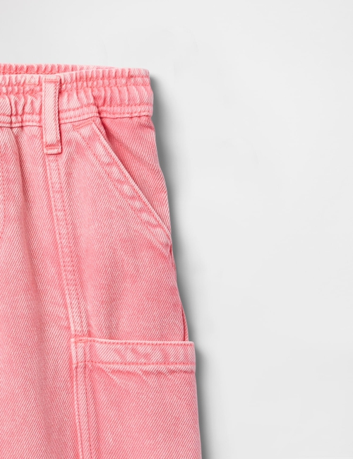 بنطال جينز كارغو سهل الارتداء فائق النعومة للأطفال الرضع والأطفال بسن المشي