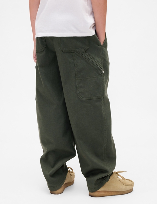 Kids Brushed Cargo Baggy Taper Pants
