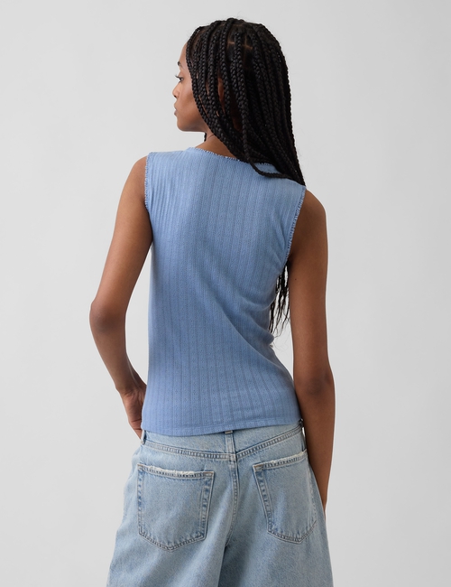 Pointelle Shell Tank Top
