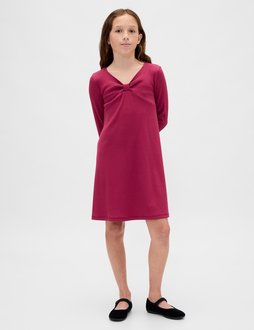 LS BOW RIB DRESS