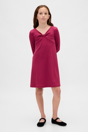 LS BOW RIB DRESS