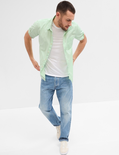 Stretch Poplin Shirt in Slim Fit