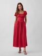 Linen-Blend Drop-Waist Maxi Dress