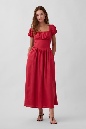 SS DROPWAIST LINEN MAXI DRESS