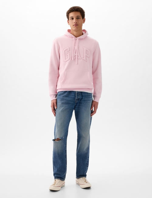 كنزة بغطاء رأس وشعار جاب بتصميم منفوخ