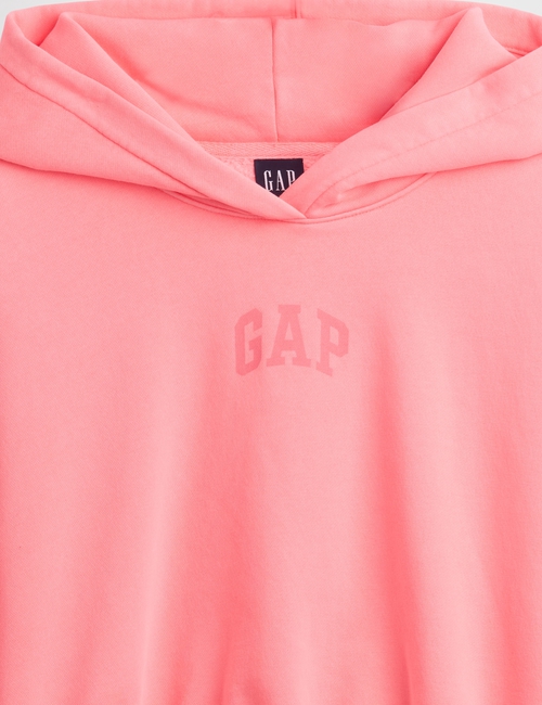 VintageSoft Oversized Crop Logo Hoodie
