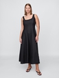 Linen-Blend Square-Neck Maxi Dress