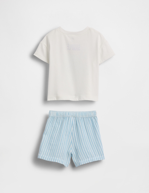 B K2W SS GRAPHIC TEE WVN SHORT SET