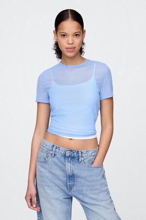 Mesh Cropped T-Shirt