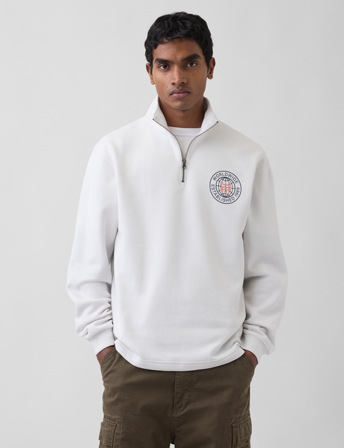 Relaxed Gap Graphic Quarter-Zip Sweatshirt