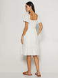 Smocked Squareneck Midi Dress