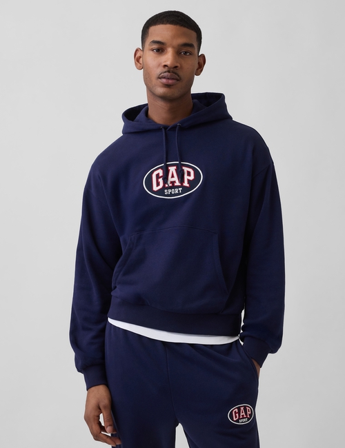 VintageSoft Terry Oversized Gap Logo Crop Hoodie