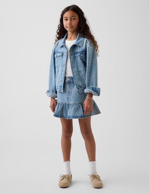 Kids Denim Ruffle Skirt