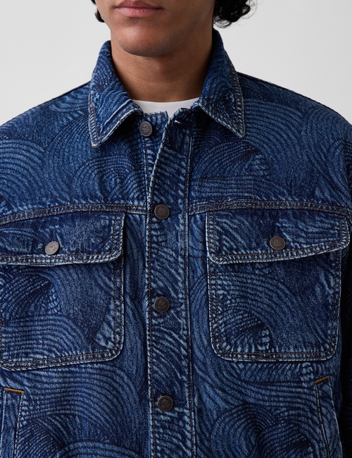 Gap × HFR Embroidered Denim Bomber Jacket by Daveed Baptiste