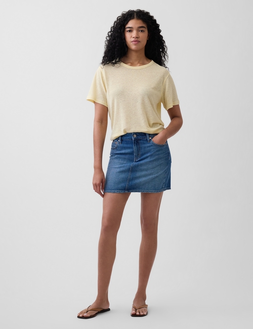 Linen-Blend Relaxed T-Shirt