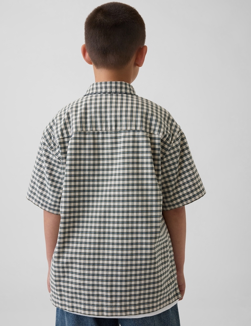 Kids Relaxed Plaid Oxford Shirt