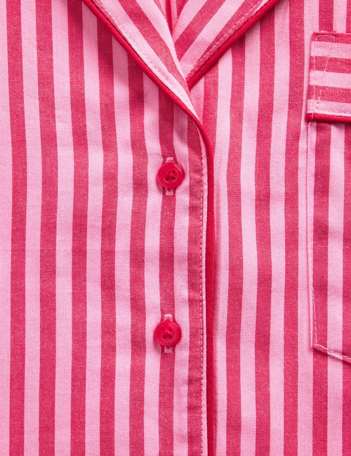 GAP X SUMMER FRIDAYS PJ POPLIN TOP RED/PINK STRIPE