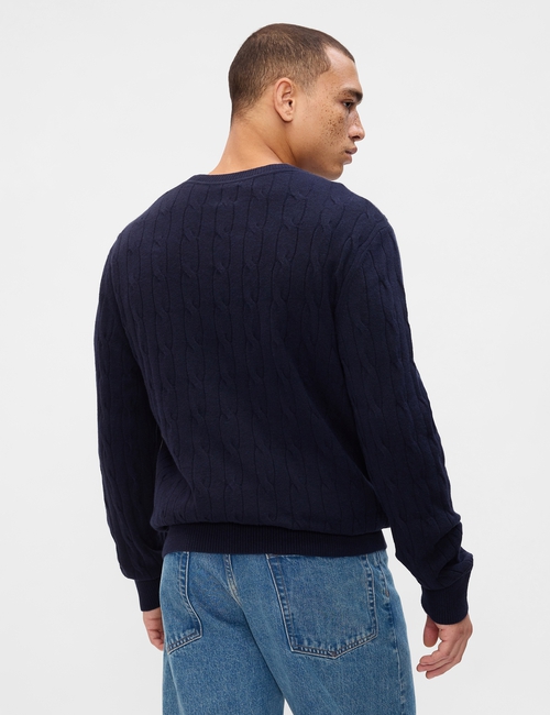 CashSoft Cable-Knit Crewneck Sweater
