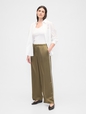 Relaxed Straight-Leg Stripe Satin Pants