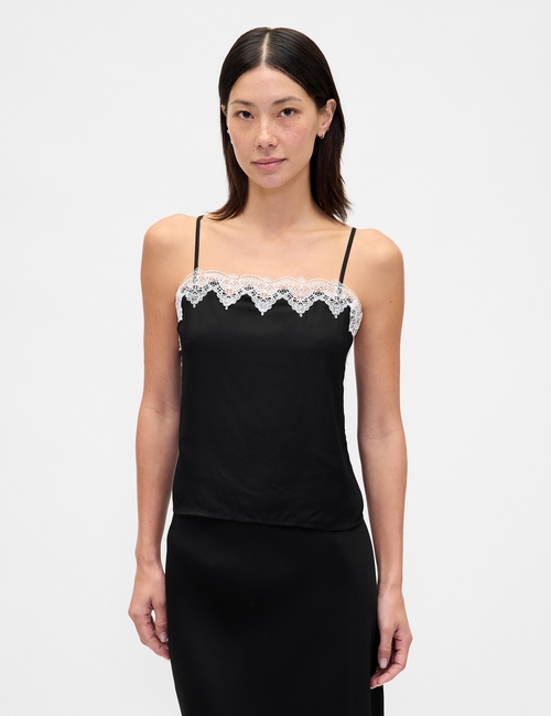 Lace-Trim Crop Cami