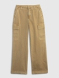 Mid Rise Loose Khaki Cargo Pants