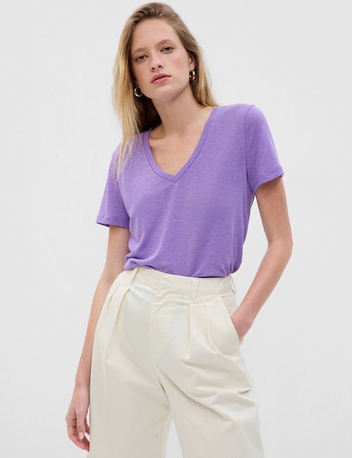 Linen-Blend T-Shirt